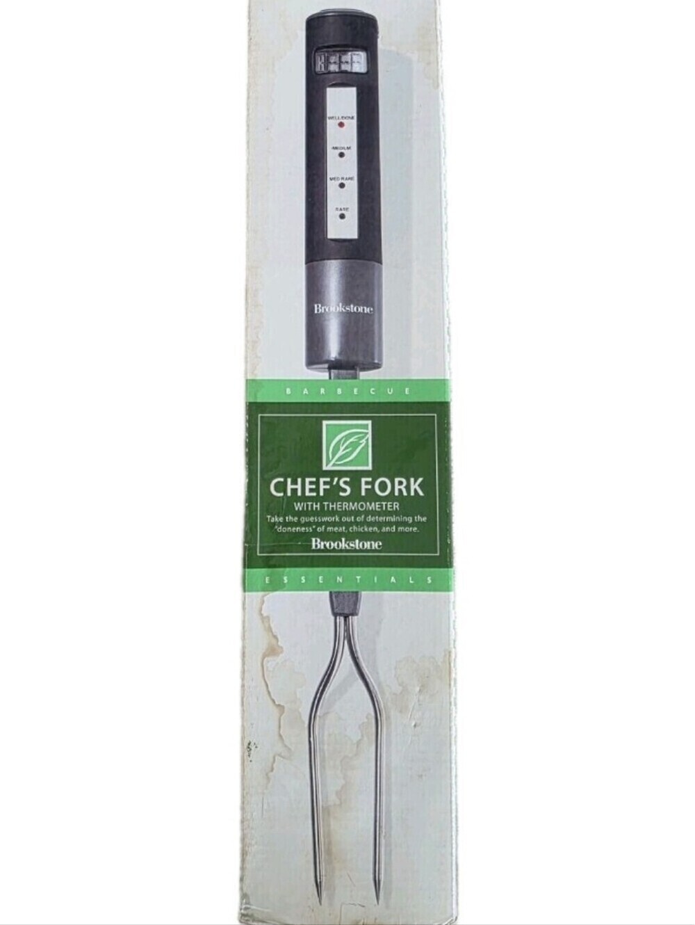 Brookstone Chef's Fork Digital Grill Thermometer Meat Stainless Fork